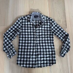 Blue Harbour Regular Black Mix Casual Button Down Shirt Size Small